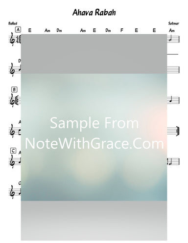 Ahava Raba - אהבה רבה Lead Sheet (Satmar)-Sheet music-NoteWithGrace.com