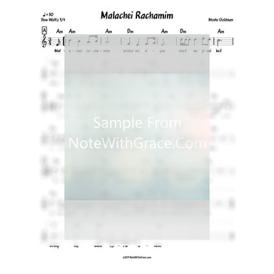 Malachei Rachamim Lead Sheet (Moshe Goldman)-Sheet music-NoteWithGrace.com
