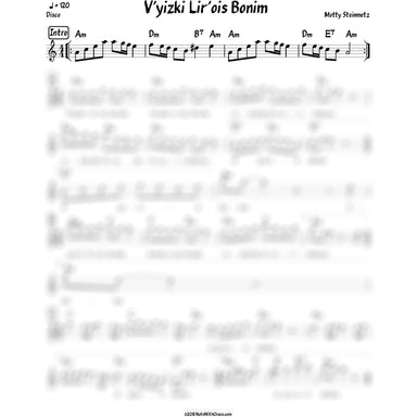 V'yizki Lir'os Bunim Lead Sheet (Motty Steinmetz)-Sheet music-NoteWithGrace.com